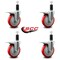 Service Caster 5'' Red Poly Swivel 1-1/4'' Expanding Stem Caster Set Total Lock Brake, 4PK SCC-EXTTL20S514-PPUB-RED-114-4 - alternate 4